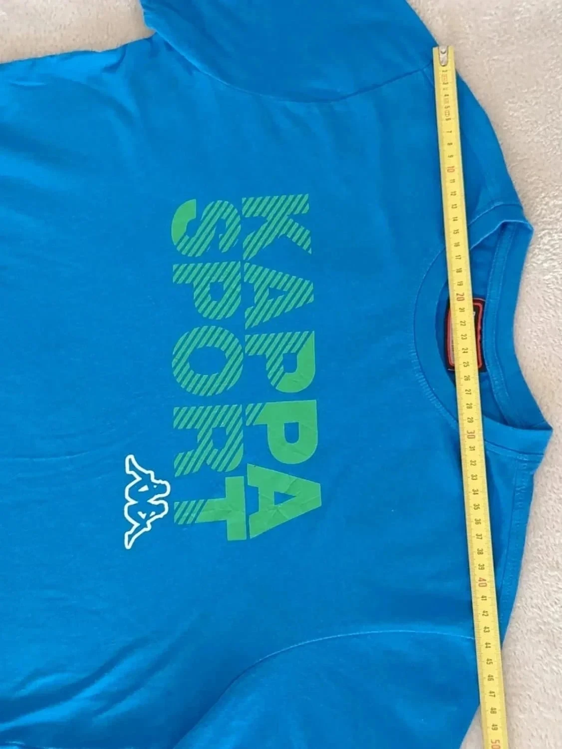 T-shirt Kappa Sport azul com estampa verde e logo branco tamanho M – photo 8